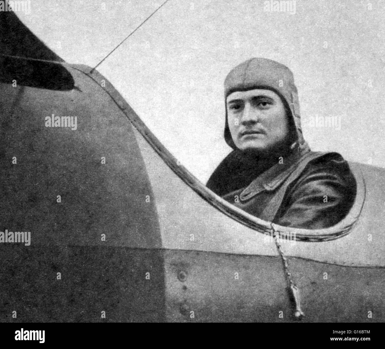 Manfred Albrecht Freiherr von Richthofen (May 2, 1892 - April 21, 1918) was a WWI German flying ace with the Imperial German Army Air Service (Luftstreitkräfte). Originally a cavalryman, he transferred to the Air Service in 1915, becoming one of the first Stock Photo