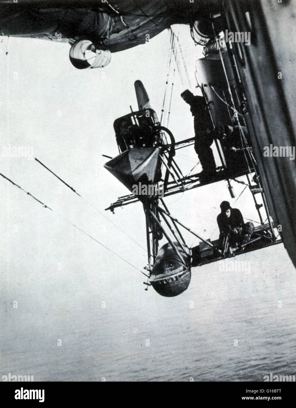 At the start of WWI the powerful British Fleet was effectively driven out by a few German submarines to find safer hiding places far from the North Sea. This opened up the whole of the East coast of England to hostile attack by air and sea. British airshi Stock Photo