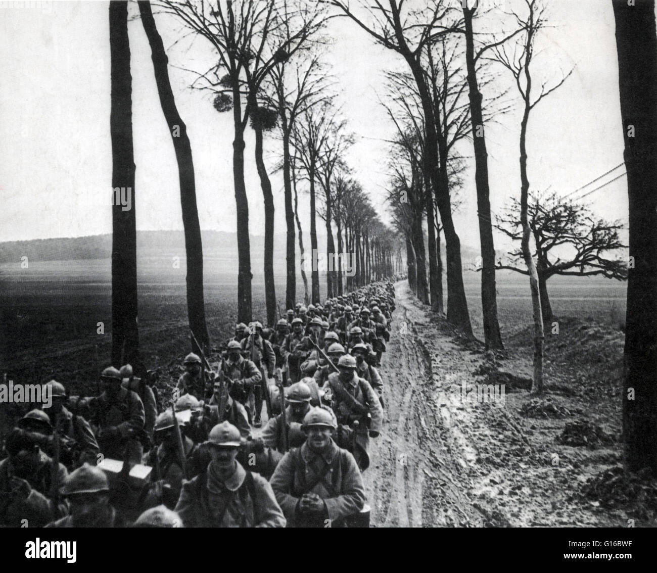 The Battle of the Somme was a battle of WWI fought by the armies of the British and French empires against the German Empire. It took place between July 1 and November 18, 1916 on either side of the River Somme in France. The battle was one of the largest Stock Photo