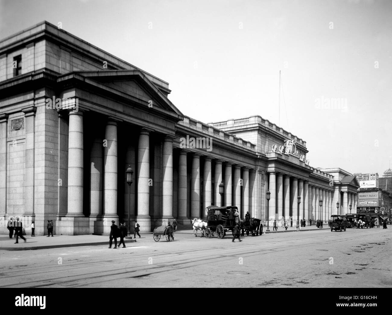 East facade. Pennsylvania Station was a historic railroad station