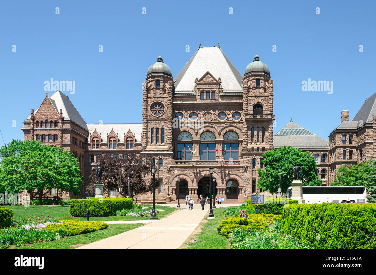 Toronto, Canada - 26 may 2013: Queen's Park legislative buildings. It was designed by architect Richard A. Waite; its constructi Stock Photo