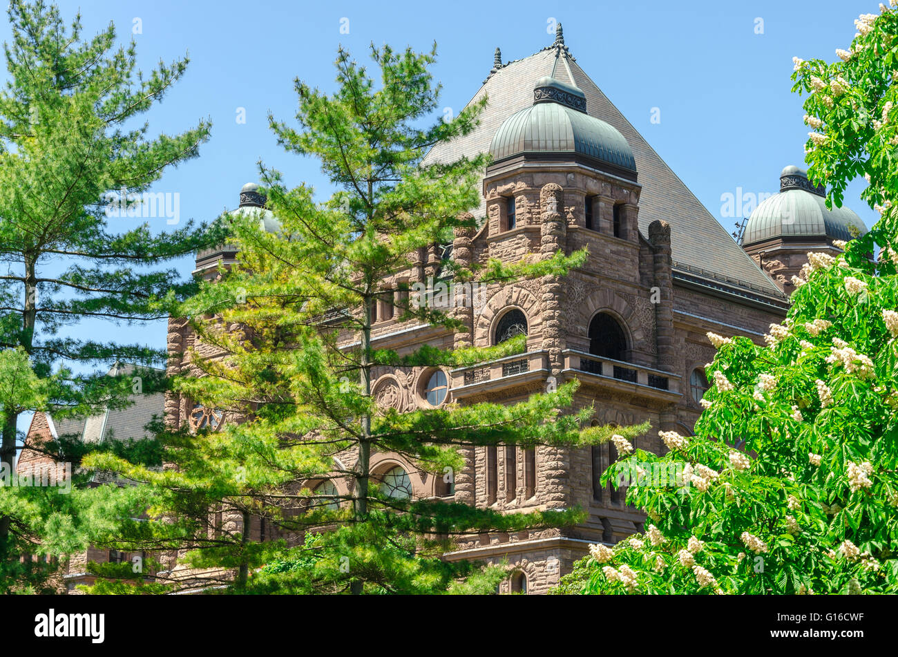 Toronto, Canada - 26 may 2013: Queen's Park legislative buildings. It was designed by architect Richard A. Waite; its constructi Stock Photo