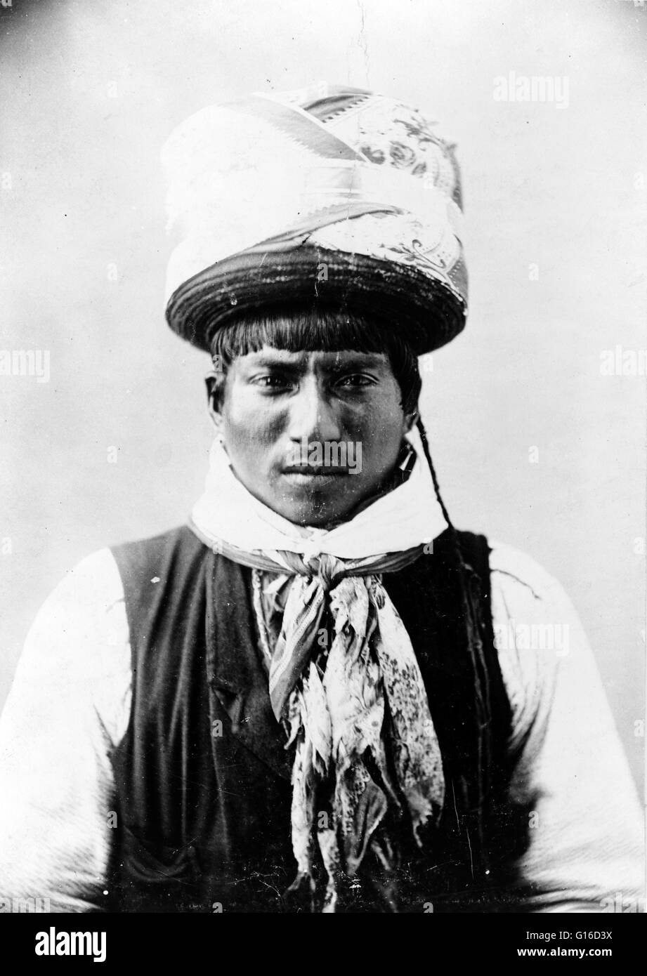 Seminole brave 'Billy Bowlegs' photographed by Arthur P. Lewis, 1895. Chief Billy Bowlegs was a leader of the Seminoles in Florida during the Second and Third Seminole Wars against the United States. He was born into a family of hereditary chiefs descende Stock Photo