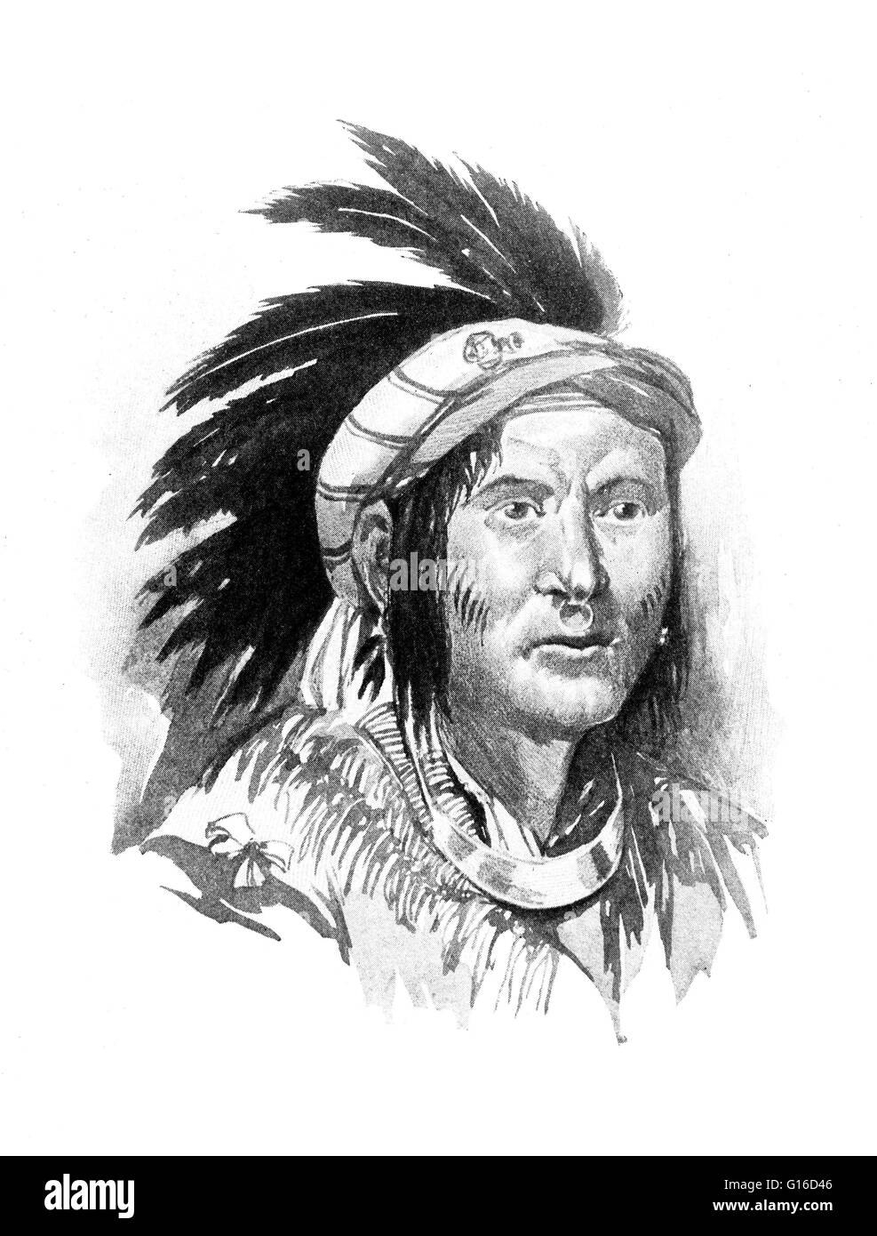 Pontiac (1720 - April 20, 1769) was an Ottawa war chief who became famous for his role in Pontiac's Rebellion (1763-1766). After the French and Indian War, Native American allies of the defeated French found themselves increasingly dissatisfied with the t Stock Photo