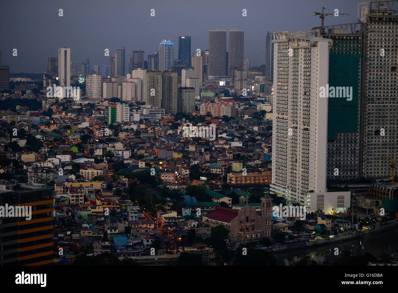 PHILIPPINES, Manila, suburban Makati, view to Mandaluyong City and skysrapers of Pasig City / PHILIPPINEN, Manila, Stadtteil Makati, Hochhaeuser, Blick zu Mandaluyong City und Pasig City Stock Photo