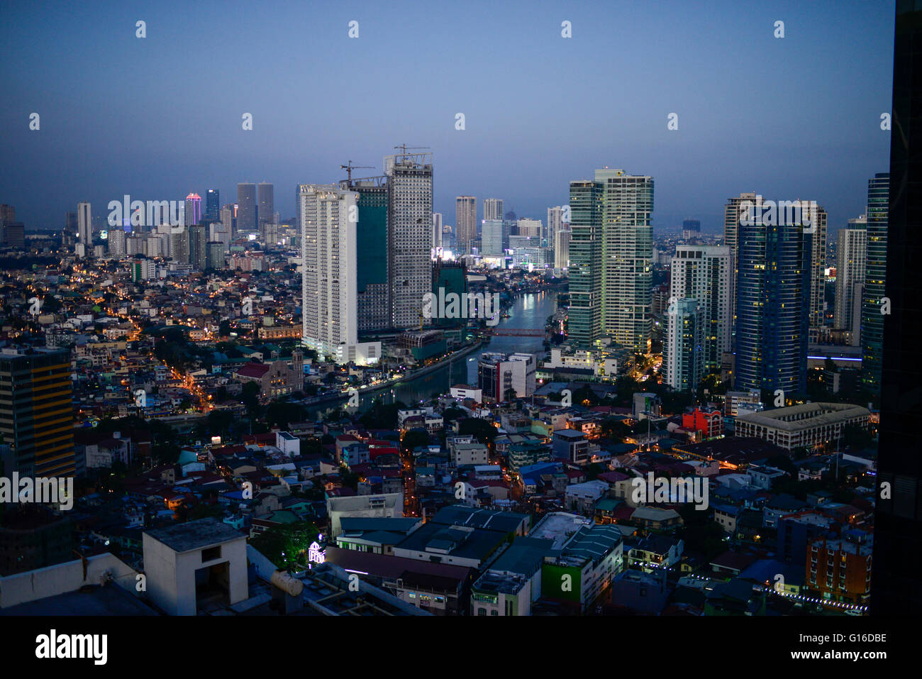 PHILIPPINES, Manila, suburban Makati, view to Mandaluyong City and skysrapers of Pasig City / PHILIPPINEN, Manila, Stadtteil Makati, Hochhaeuser, Blick zu Mandaluyong City und Pasig City Stock Photo