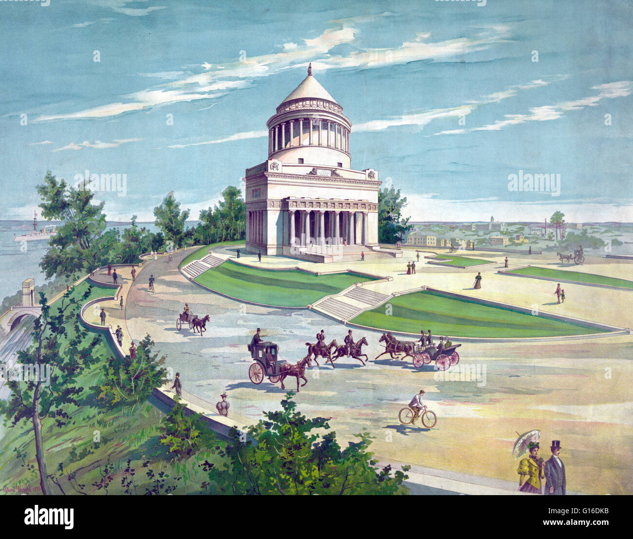 Tomb of General Ulysses S. Grant by artist Grant Wright, 1897. Grant's Tomb, now formally known as General Grant National Memorial, is the final resting place of Ulysses S. Grant (1822-1885), the 18th President of the United States, and his wife, Julia De Stock Photo