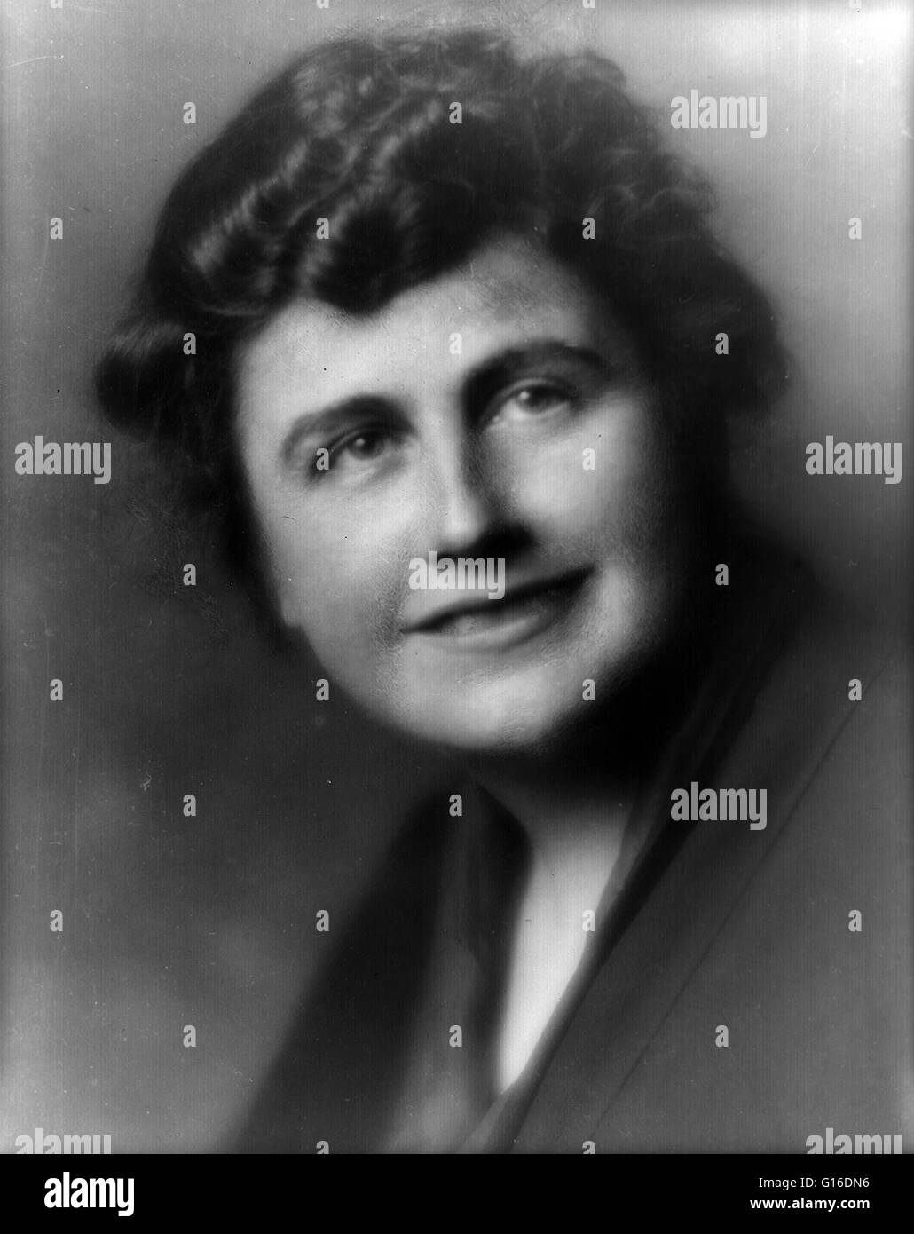 Edith Bolling Galt Wilson (October 15, 1872 - December 28, 1961) was the second wife of Woodrow Wilson, and First Lady of the United States from 1915 to 1921. Through her father, Edith was a direct descendant of Pocahontas, the daughter of the chief of th Stock Photo