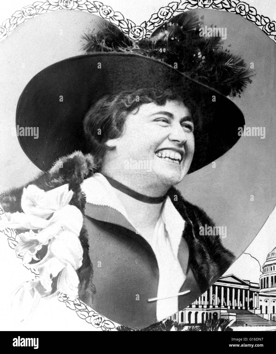 Edith Bolling Galt Wilson (October 15, 1872 - December 28, 1961) was the second wife of Woodrow Wilson, and First Lady of the United States from 1915 to 1921. Through her father, Edith was a direct descendant of Pocahontas, the daughter of the chief of th Stock Photo