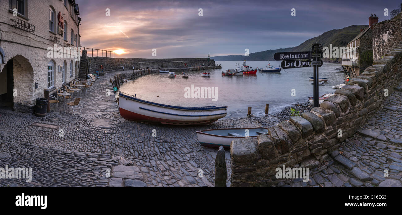 Clovelly Harbour Dawn Stock Photo