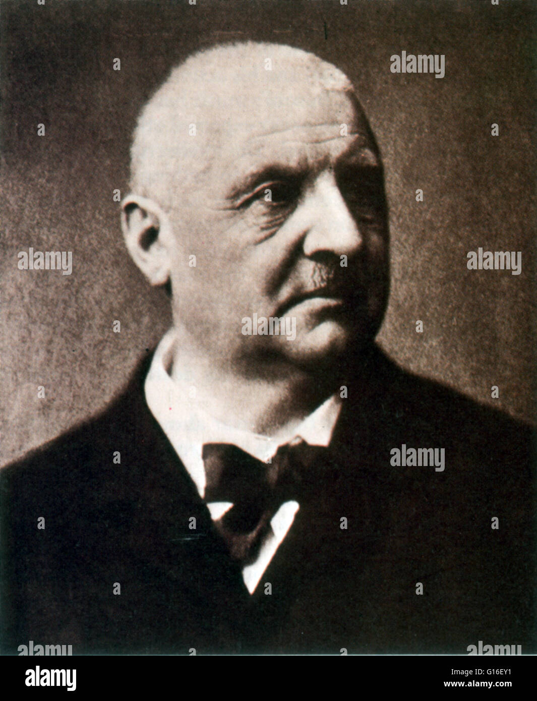 Anton Bruckner (September 4, 1824 - October 11, 1896) was an Austrian composer known for his symphonies, masses, and motets. The first are considered emblematic of the final stage of Austro-German Romanticism because of their rich harmonic language, stron Stock Photo