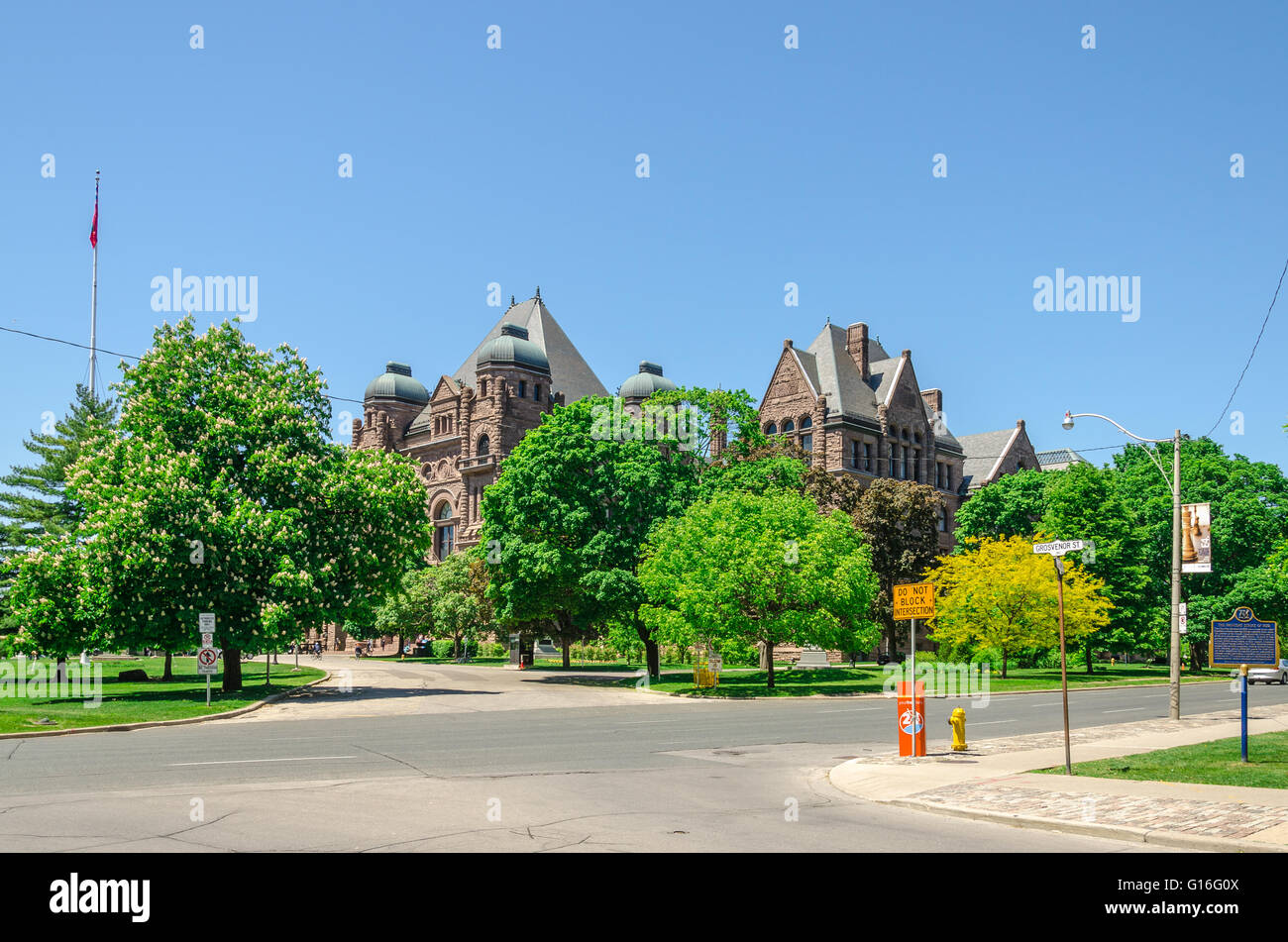 Toronto, Canada - 26 may 2013: Queen's Park legislative buildings. It was designed by architect Richard A. Waite; its constructi Stock Photo