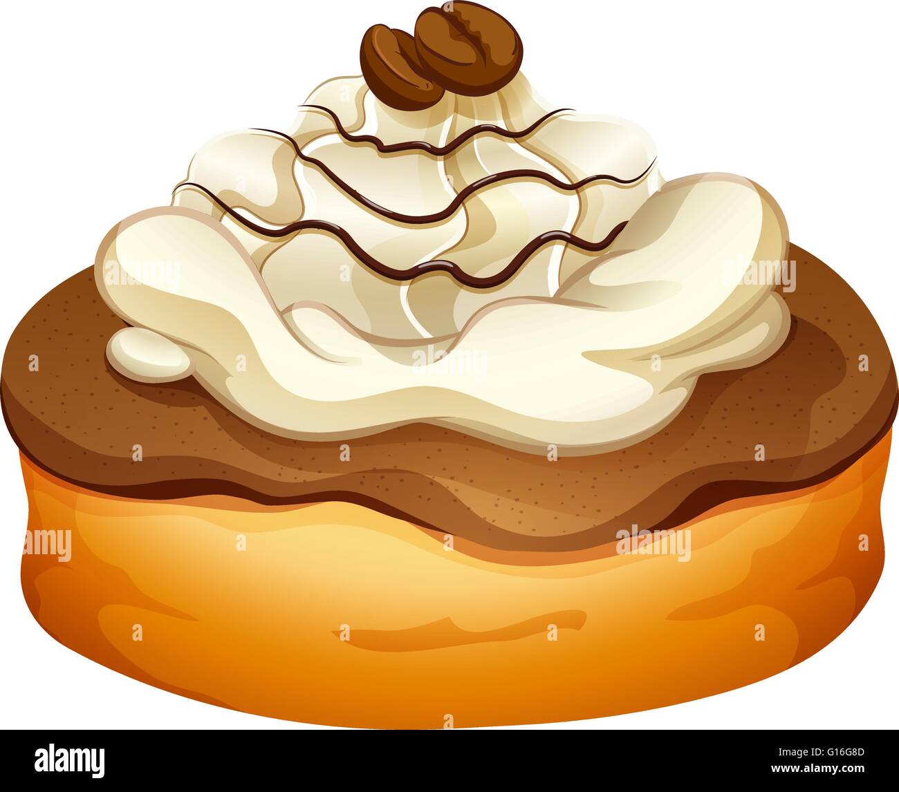 Doughnut with chocolate topping illustration Stock Vector Image & Art ...