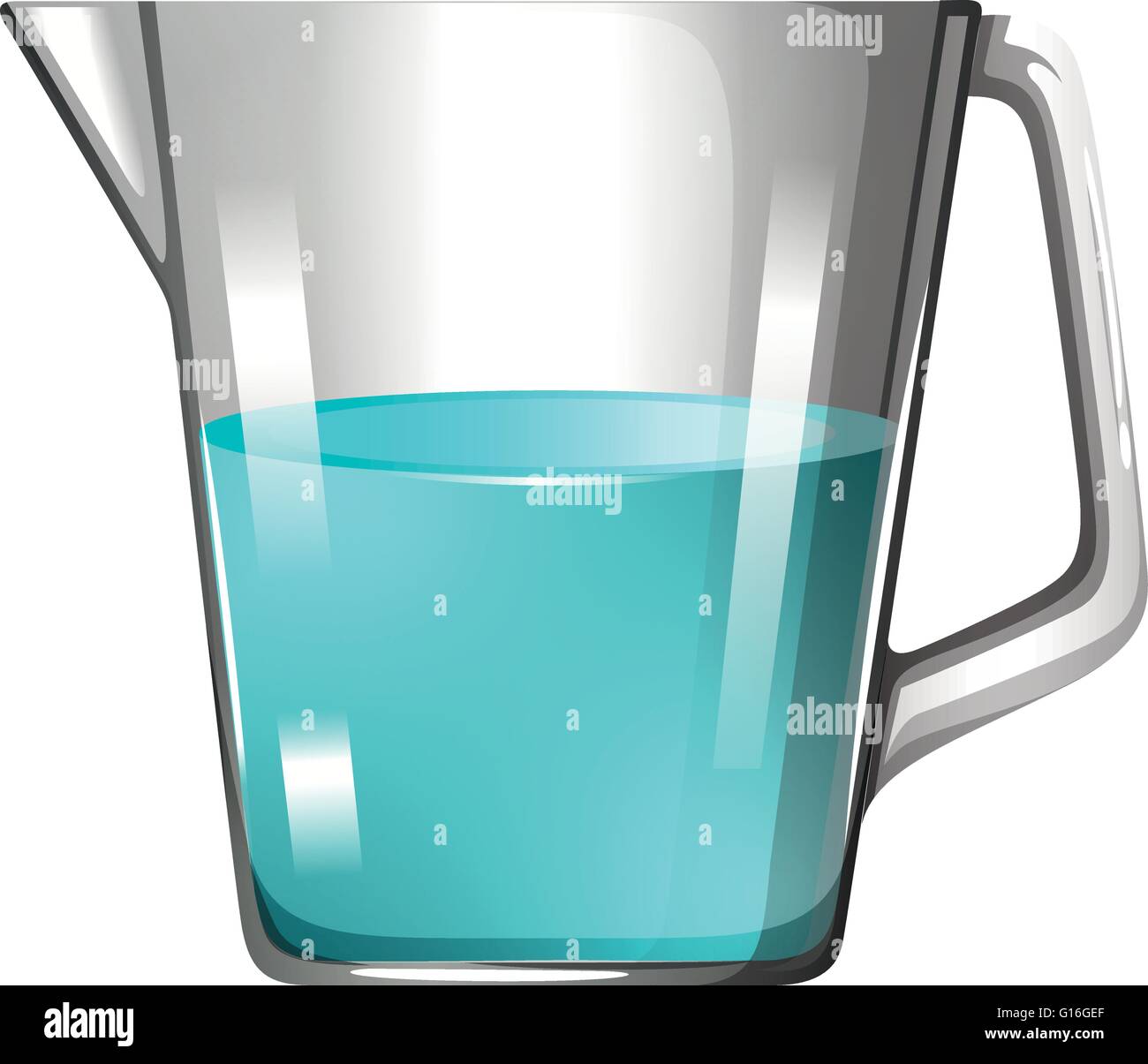 Glass beaker with blue liquid illustration Stock Vector Image & Art Alamy