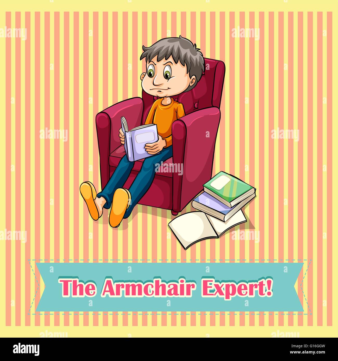Idiom the armchair expert illustration Stock Vector Image & Art Alamy