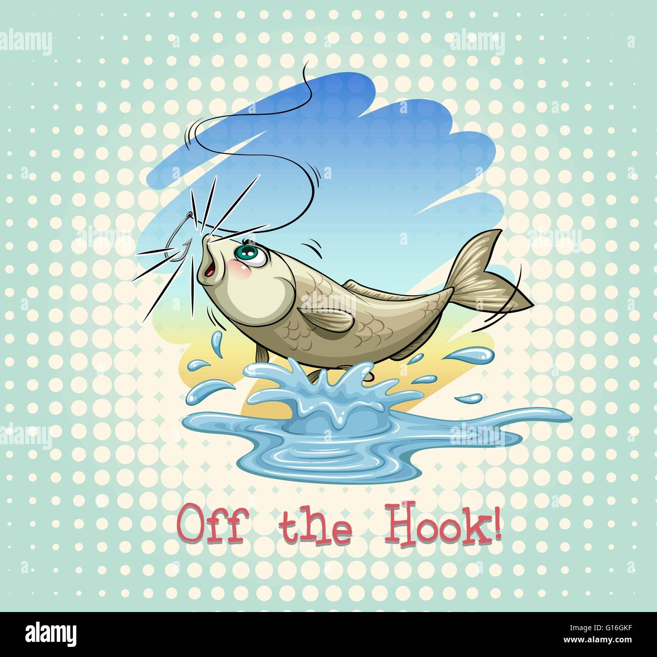 English idiom off the hook illustration Stock Vector Image & Art Alamy