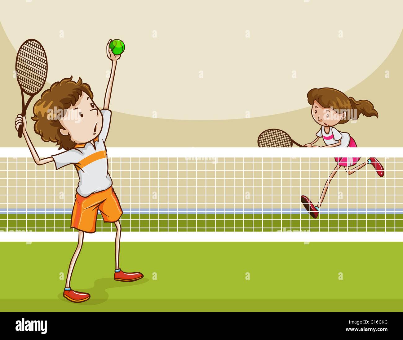 People playing tennis at the court Stock Vector Image & Art - Alamy