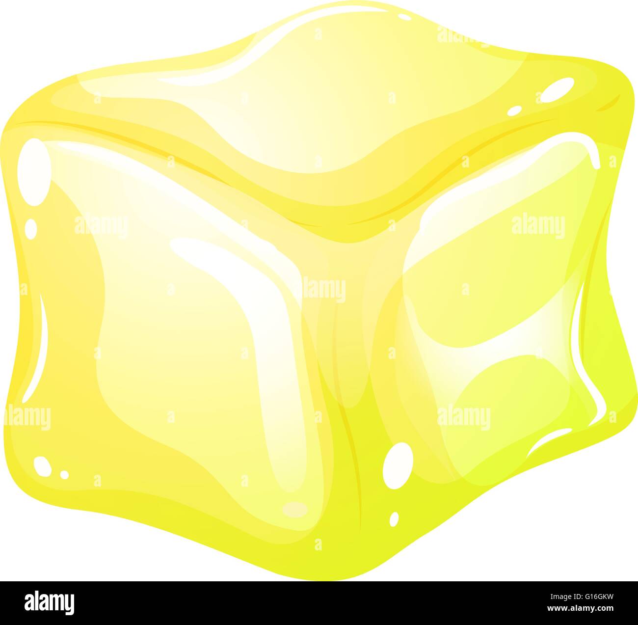 Yellow ice cube illustration Stock Vector