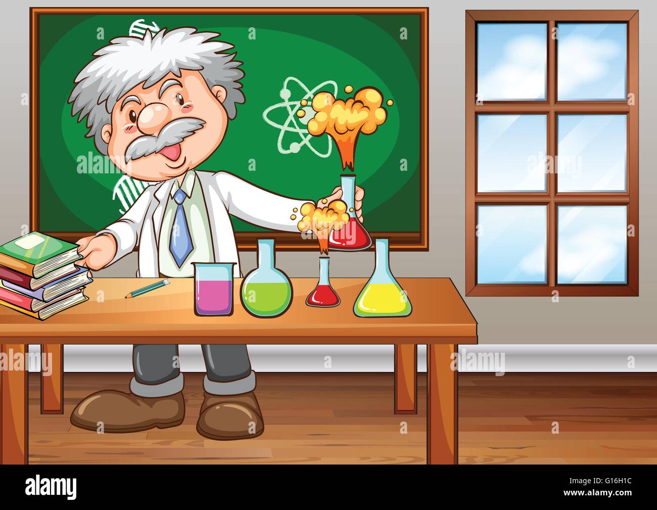 Scientist working in the lab Stock Vector
