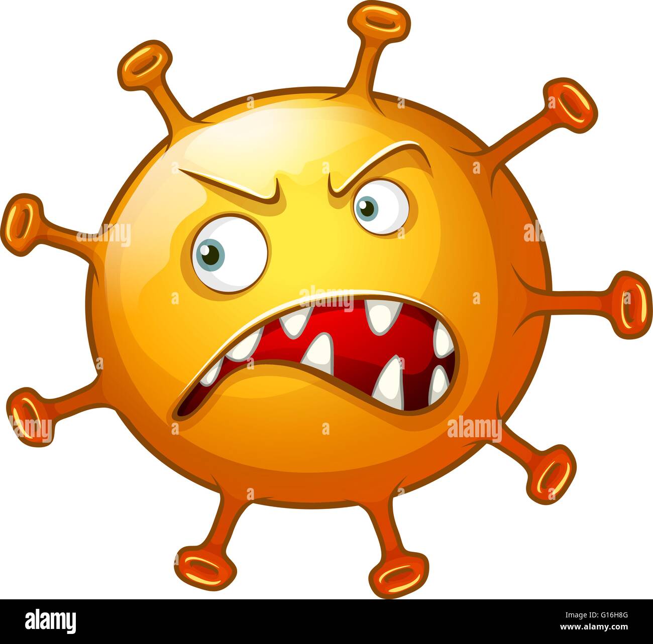 Bacteria with angry face illustration Stock Vector Image ...