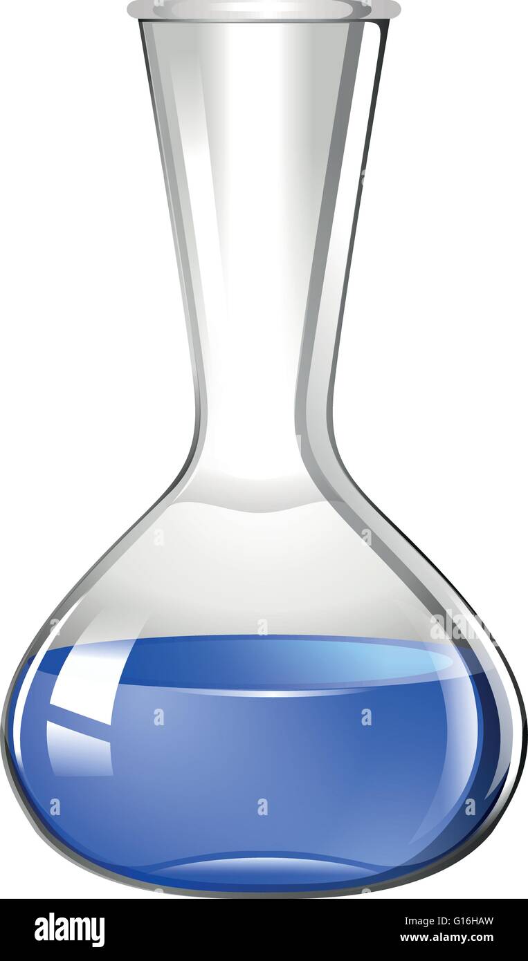 Blue liquid in glass beaker illustration Stock Vector Image & Art - Alamy