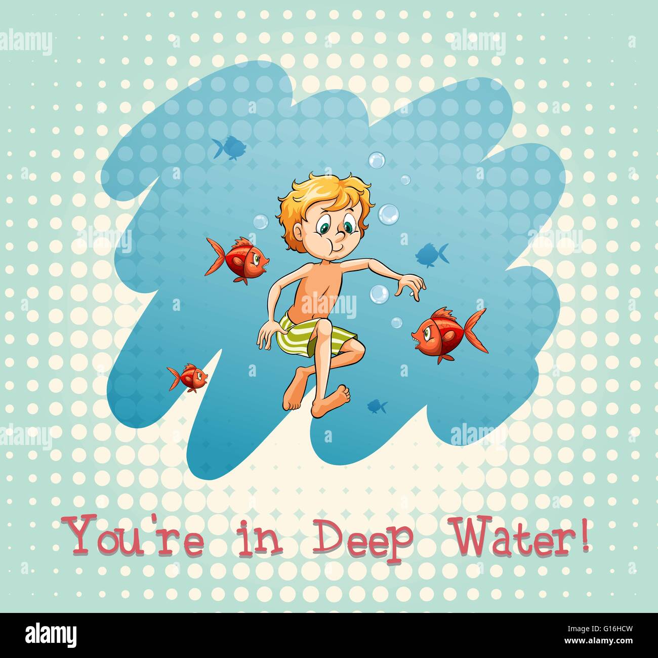 Idiom you're in deep water illustration Stock Vector Image & Art Alamy