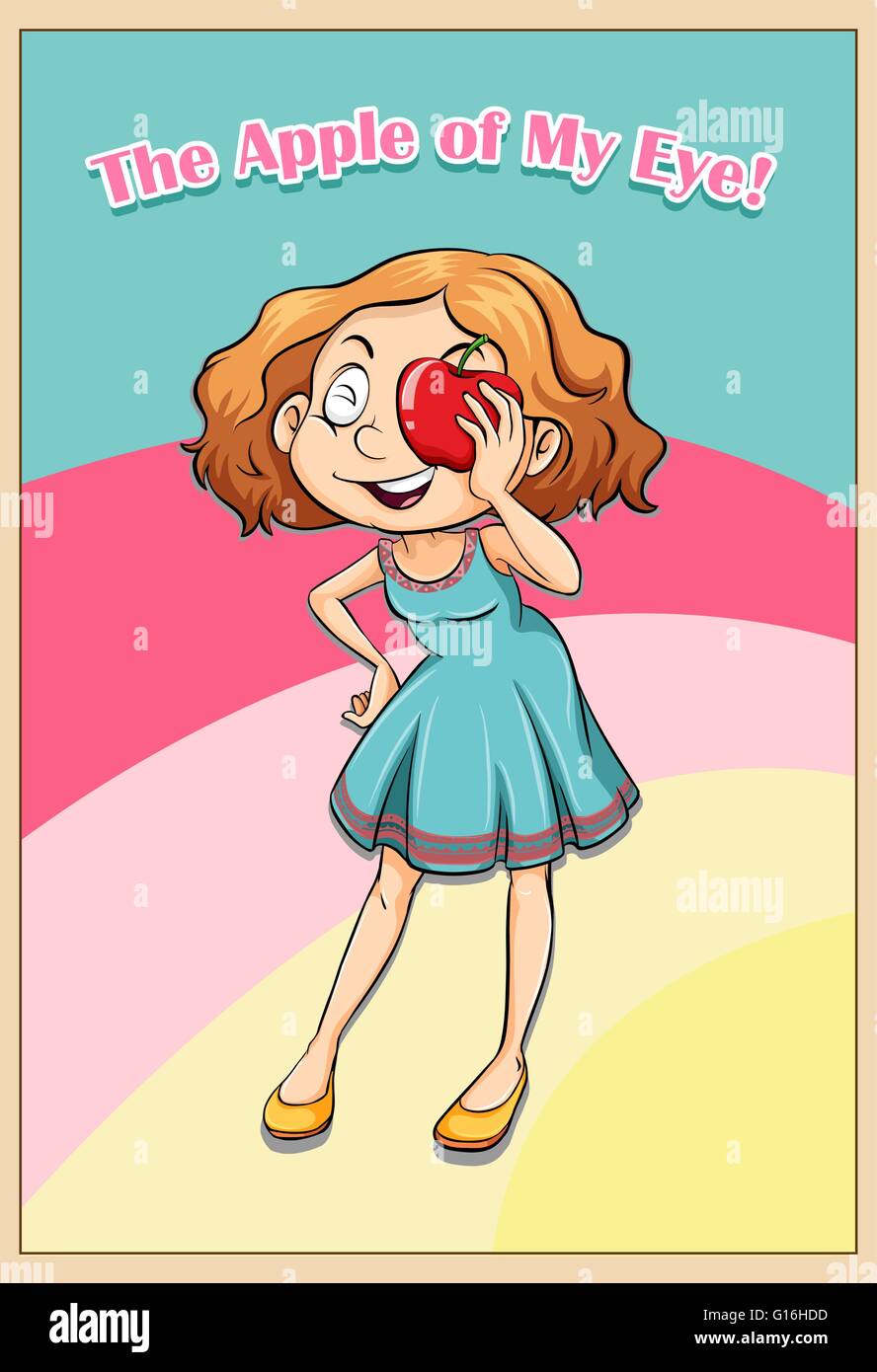 idiom-apple-of-my-eye-illustration-stock-vector-image-art-alamy