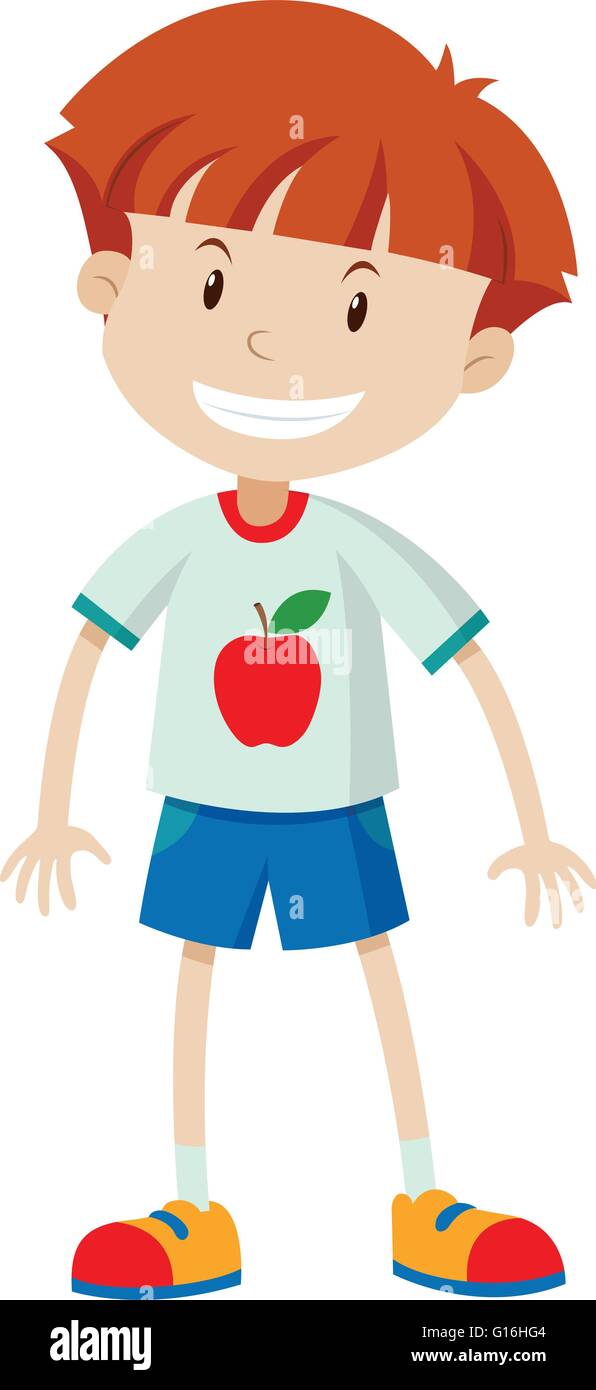 Happy boy smiling on white illustration Stock Vector Image & Art - Alamy