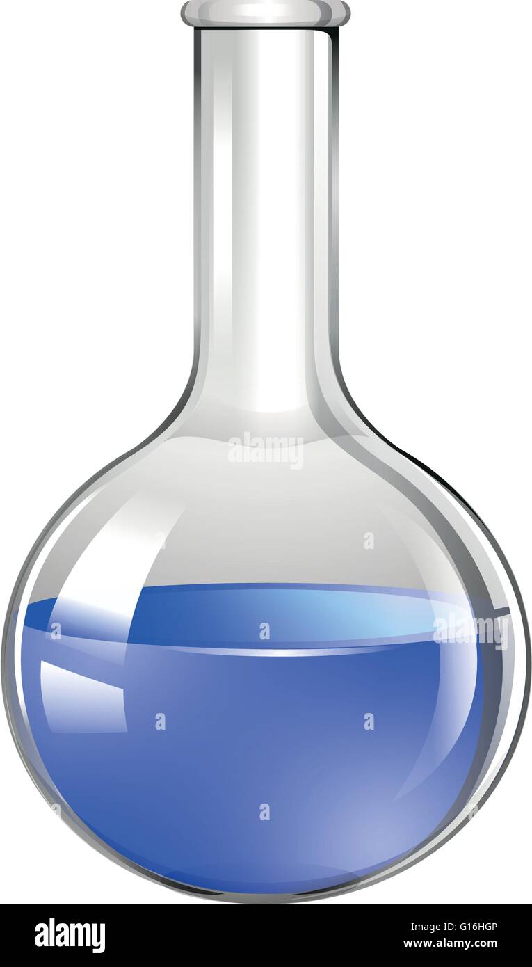 Blue liquid in glass beaker illustration Stock Vector Image & Art - Alamy