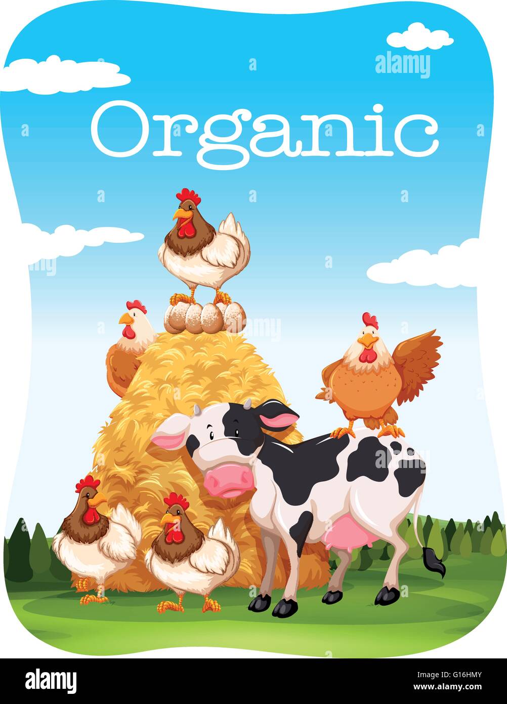 Farm animals in the field illustration Stock Vector Image & Art - Alamy