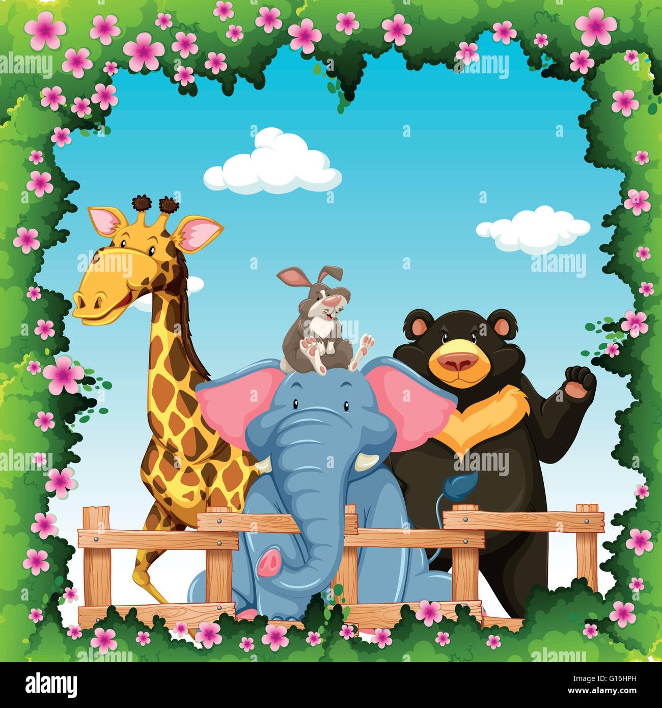 Bush tropical flowers in Stock Vector Images - Alamy