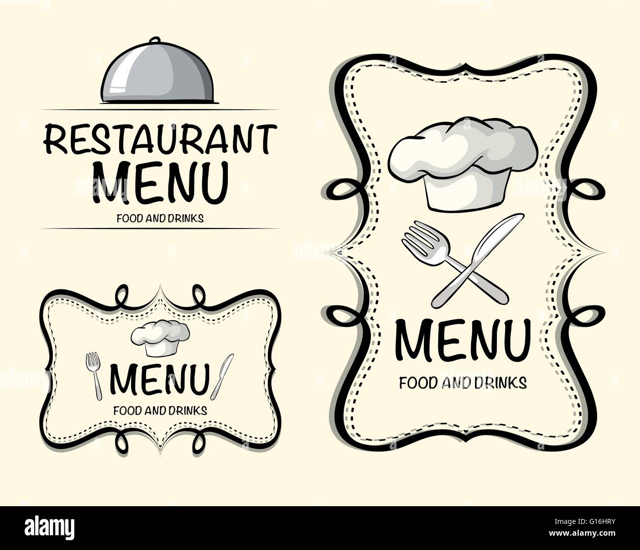 Different design of restaurant menu illustration Stock Vector Image ...