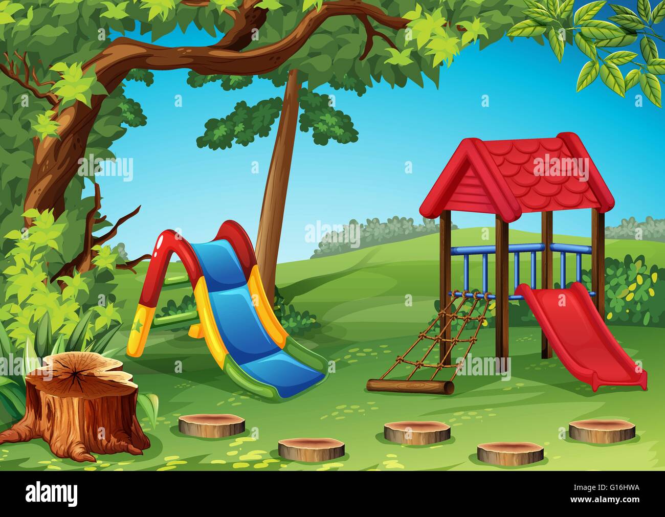 Playground in the park illustration Stock Vector Image & Art - Alamy