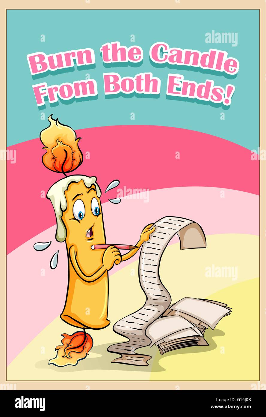 Burn the candle from both ends illustration Stock Vector Image & Art