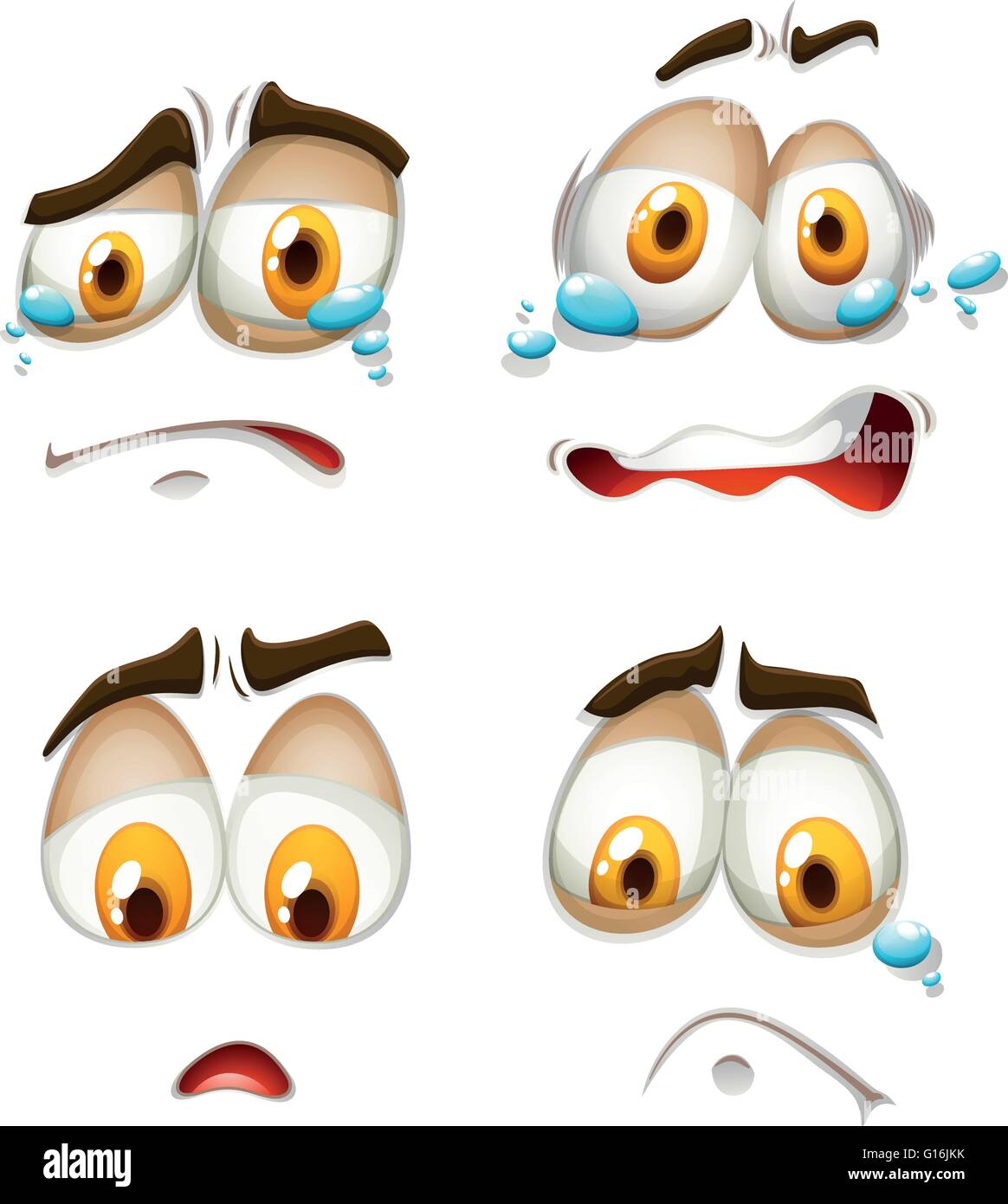 Facial expression on white illustration Stock Vector Image & Art - Alamy