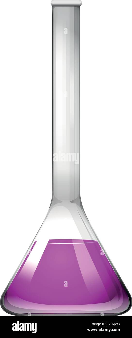 Glass beaker with purple liquid illustration Stock Vector Image & Art