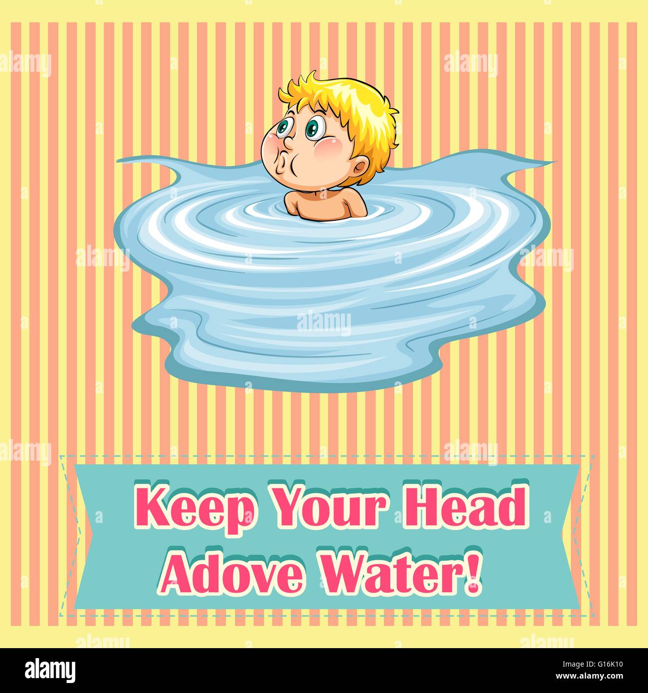 Idiom saying keep your head above water Stock Vector Image & Art Alamy