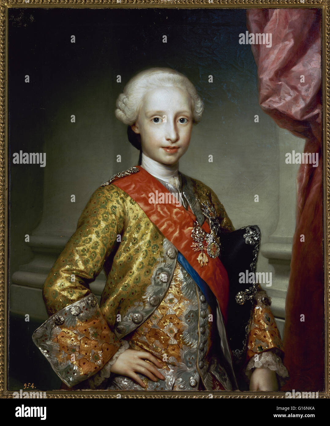 Antonio Pascual de Borbon y Sajonia (1755-1817). Infante of Spain. Portrait by Anton Raphael Mengs (1728-1779), 1767. Prado Museum. Madrid. Spain. Stock Photo