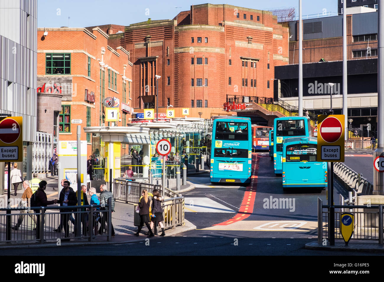 Queen Square Bus Station, Liverpool, Meraeyside, England, U.K Stock