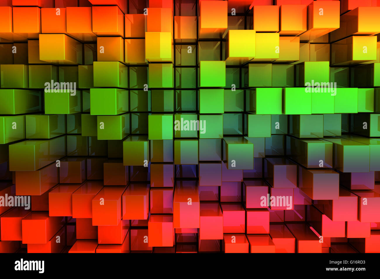 Premium Photo  Abstract 3d background red color, broken up into blocks of  different levels, with a lighter linking design overlapping. 3d illustration