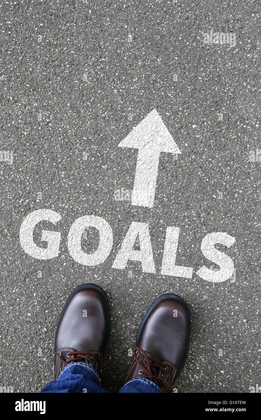 Goal goals to success aspirations and growth targets business concept