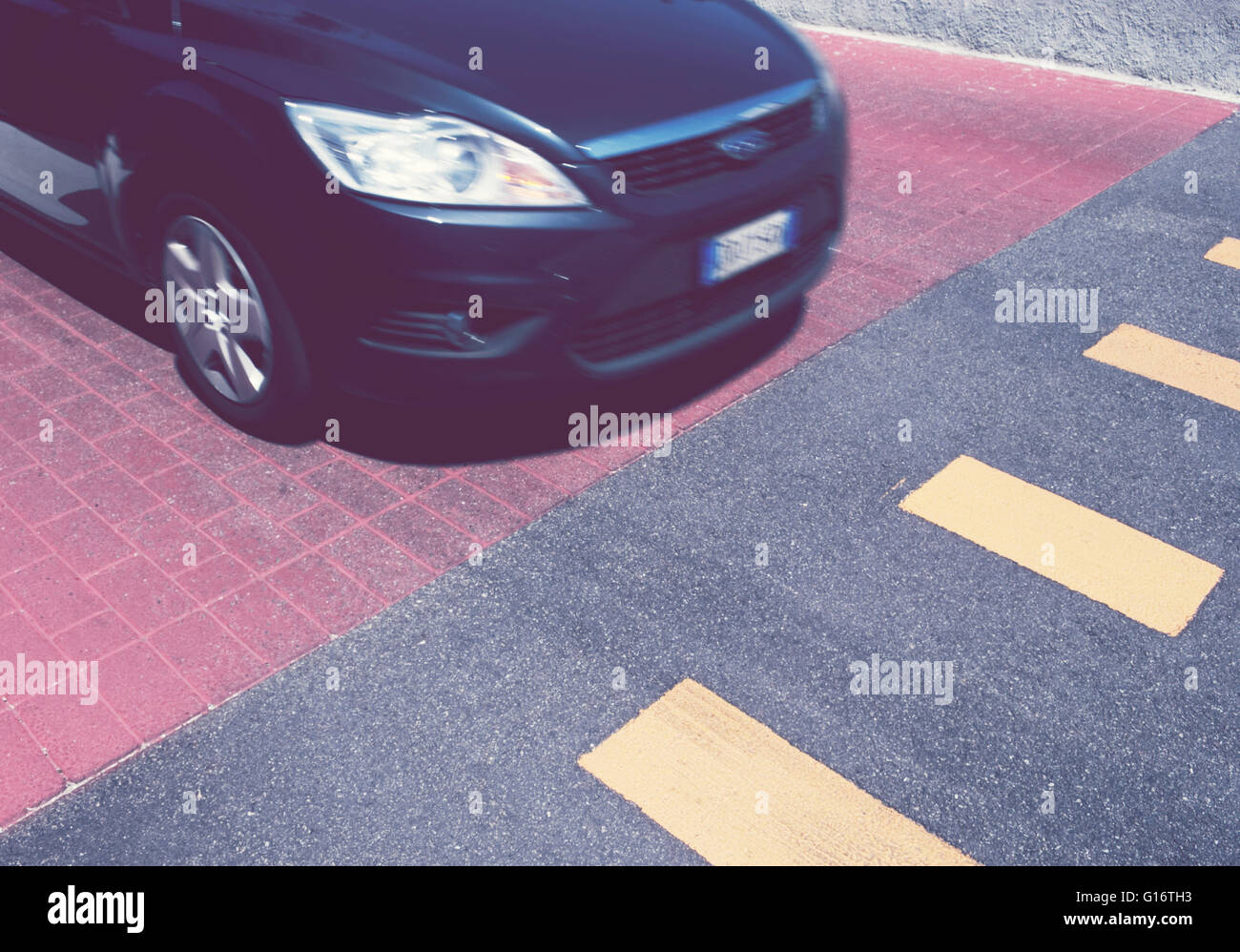blurred car and pedestrian crossing Stock Photo - Alamy