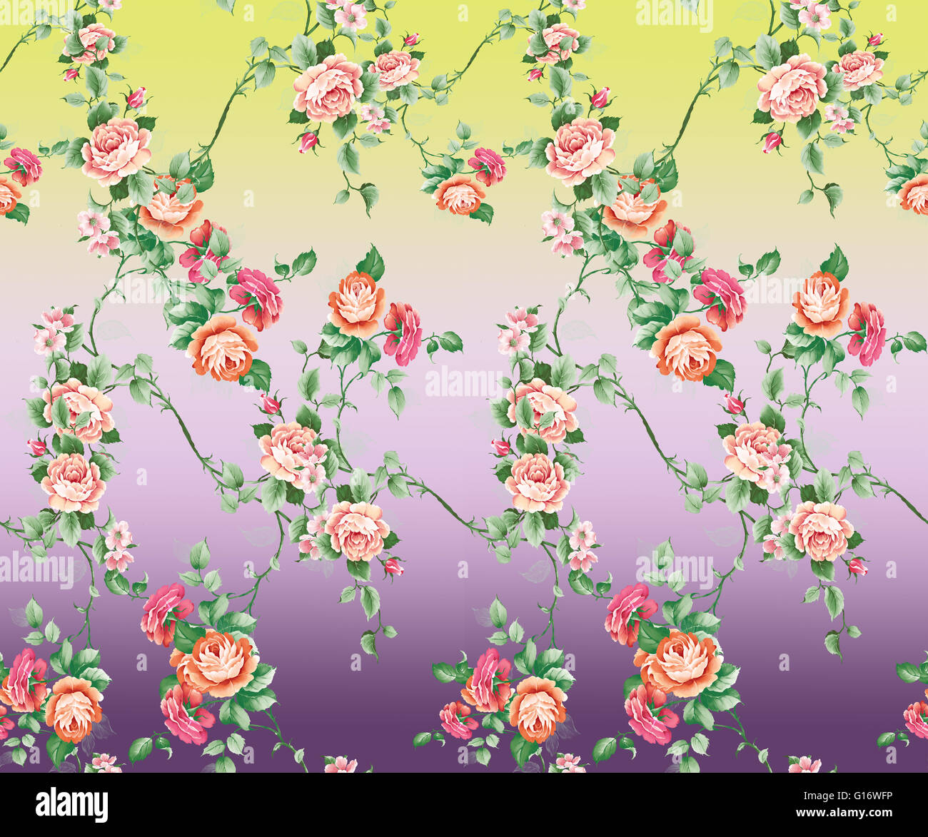 ALLOVER PINK ROSES WITH MULTI BACKGROUND. Stock Photo