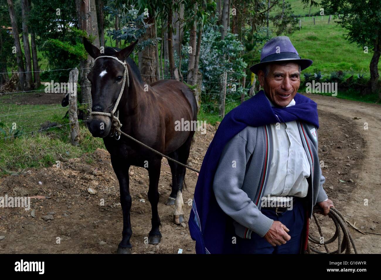 Cattleman in Pulun  ' Las Huaringas '  - HUANCABAMBA.. Department  of Piura .PERU Stock Photo