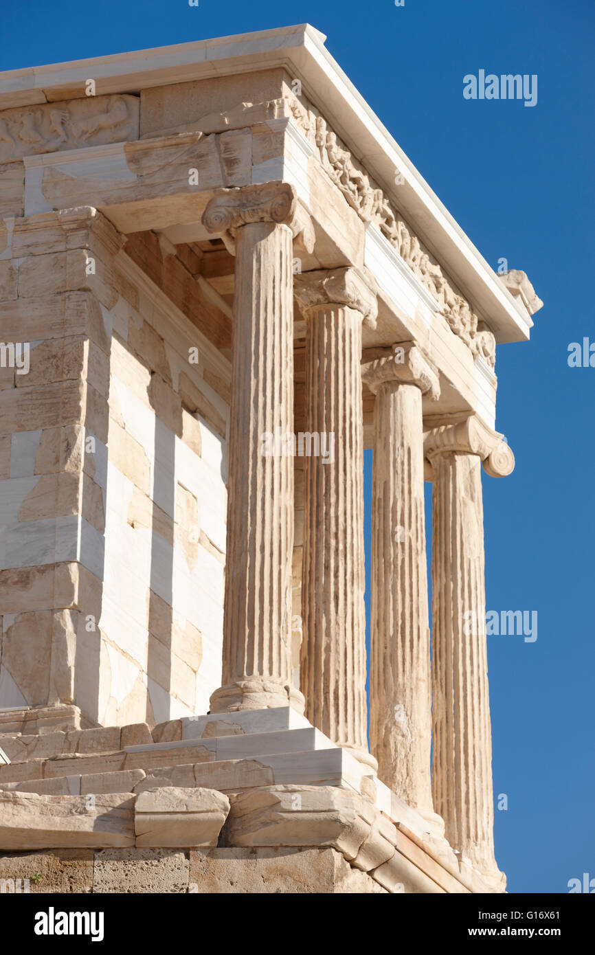 Acropolis of Athens. Temple of Athena Nike. Greece. Vertical Stock Photo -  Alamy