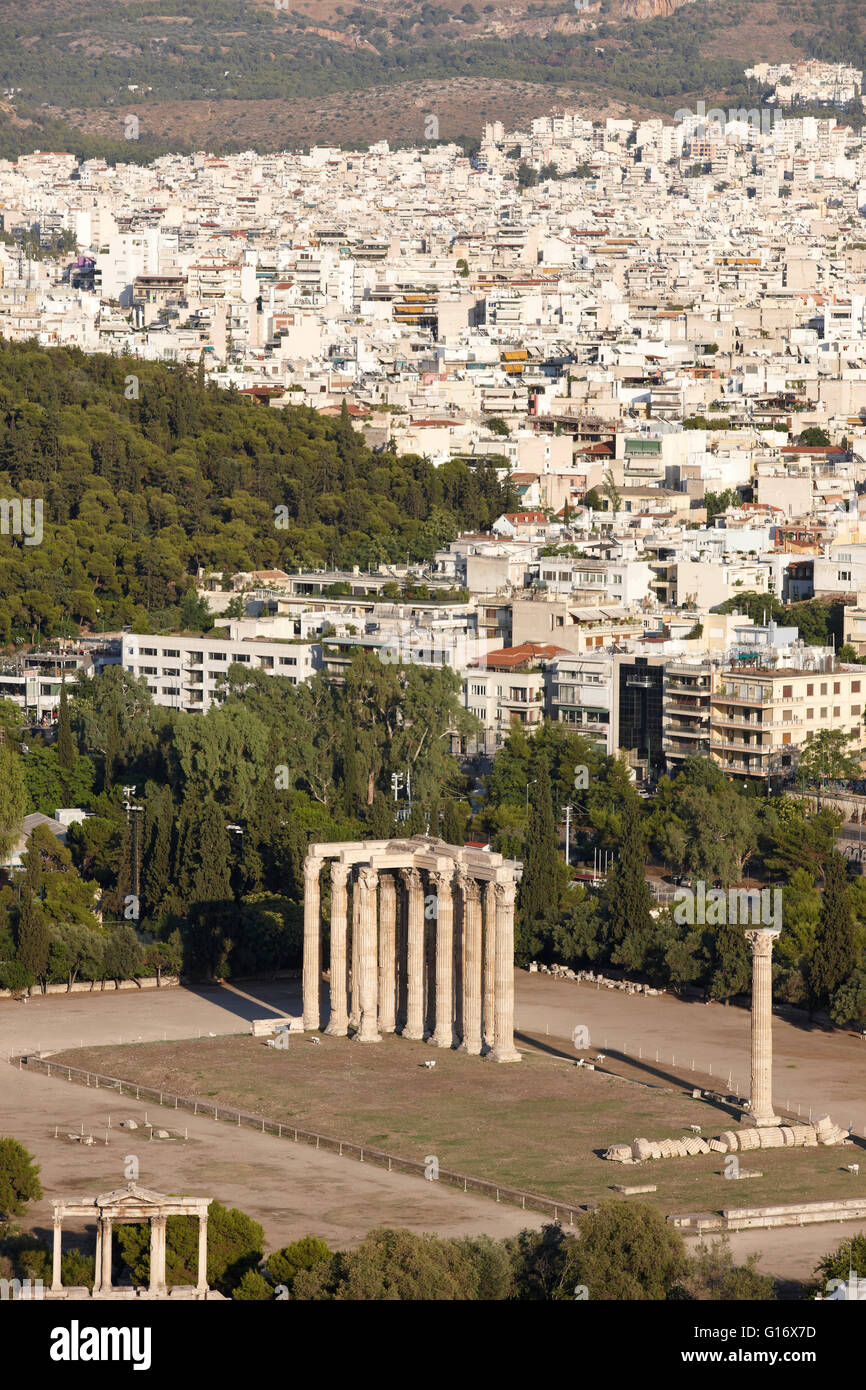 Temple of Zeus in Athens. Greece. Vertical Stock Photo