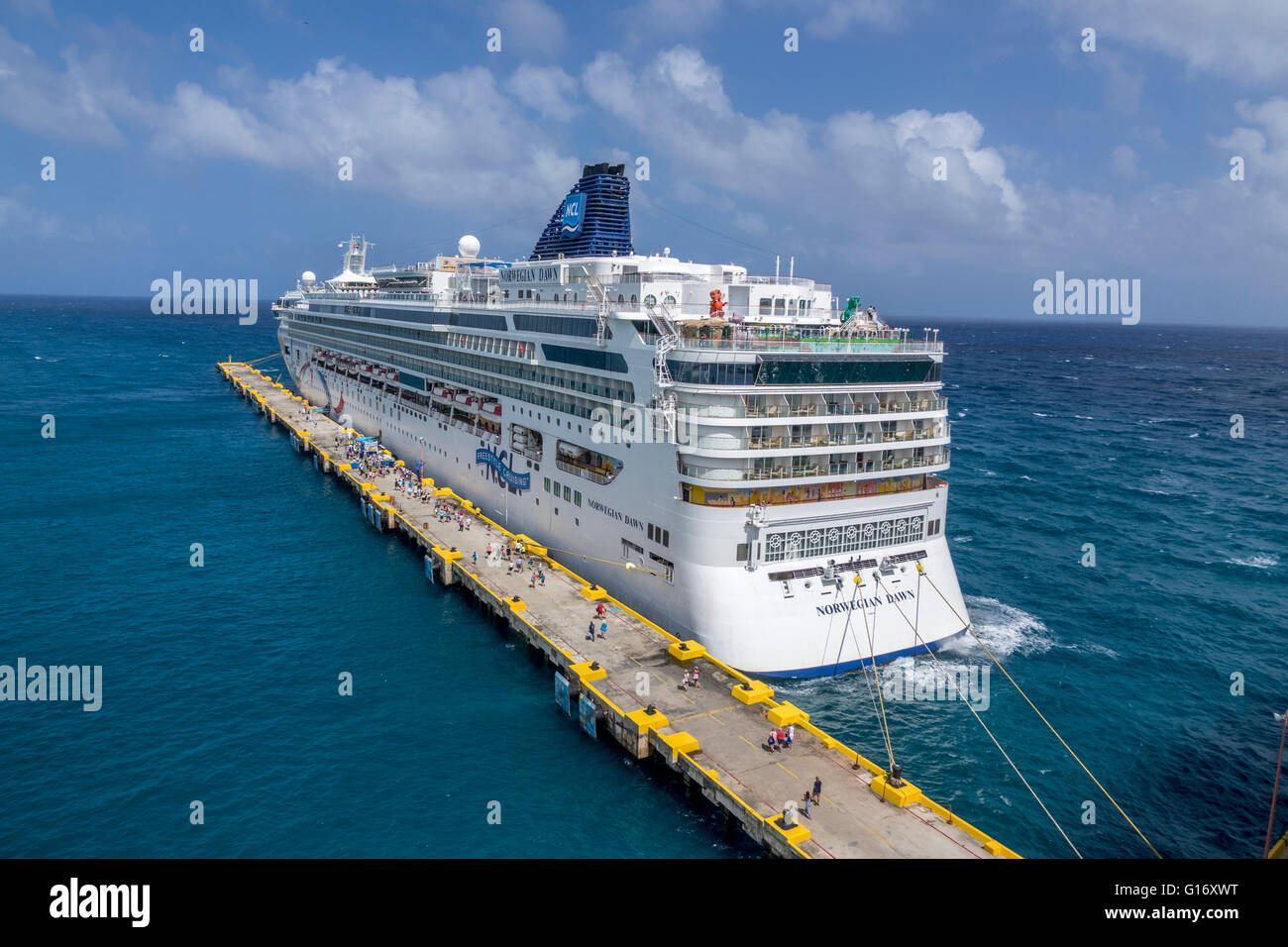 Norwegian Cruise Lines Cruise Ship Norwegian Dawn Moored In Costa Maya Mexico Stock Photo Alamy