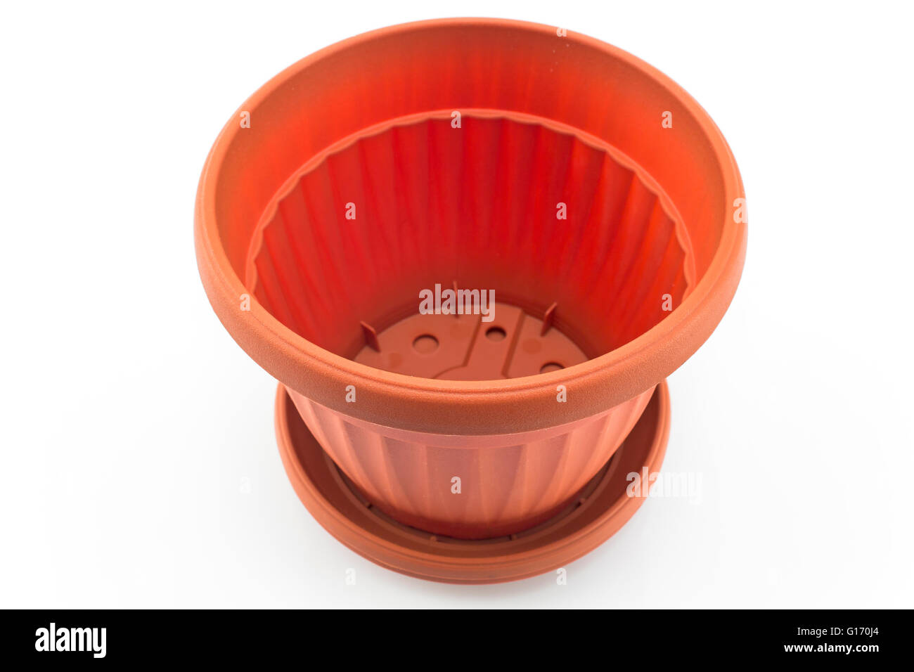 Plastic flowerpot on a white background Stock Photo - Alamy