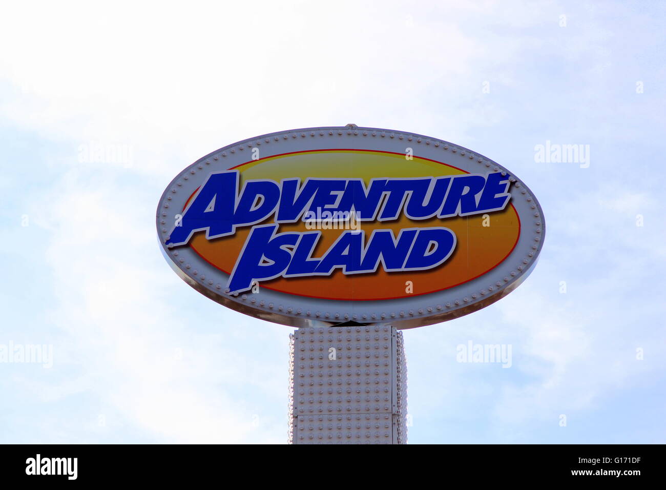 'adventure island' southend sign Stock Photo