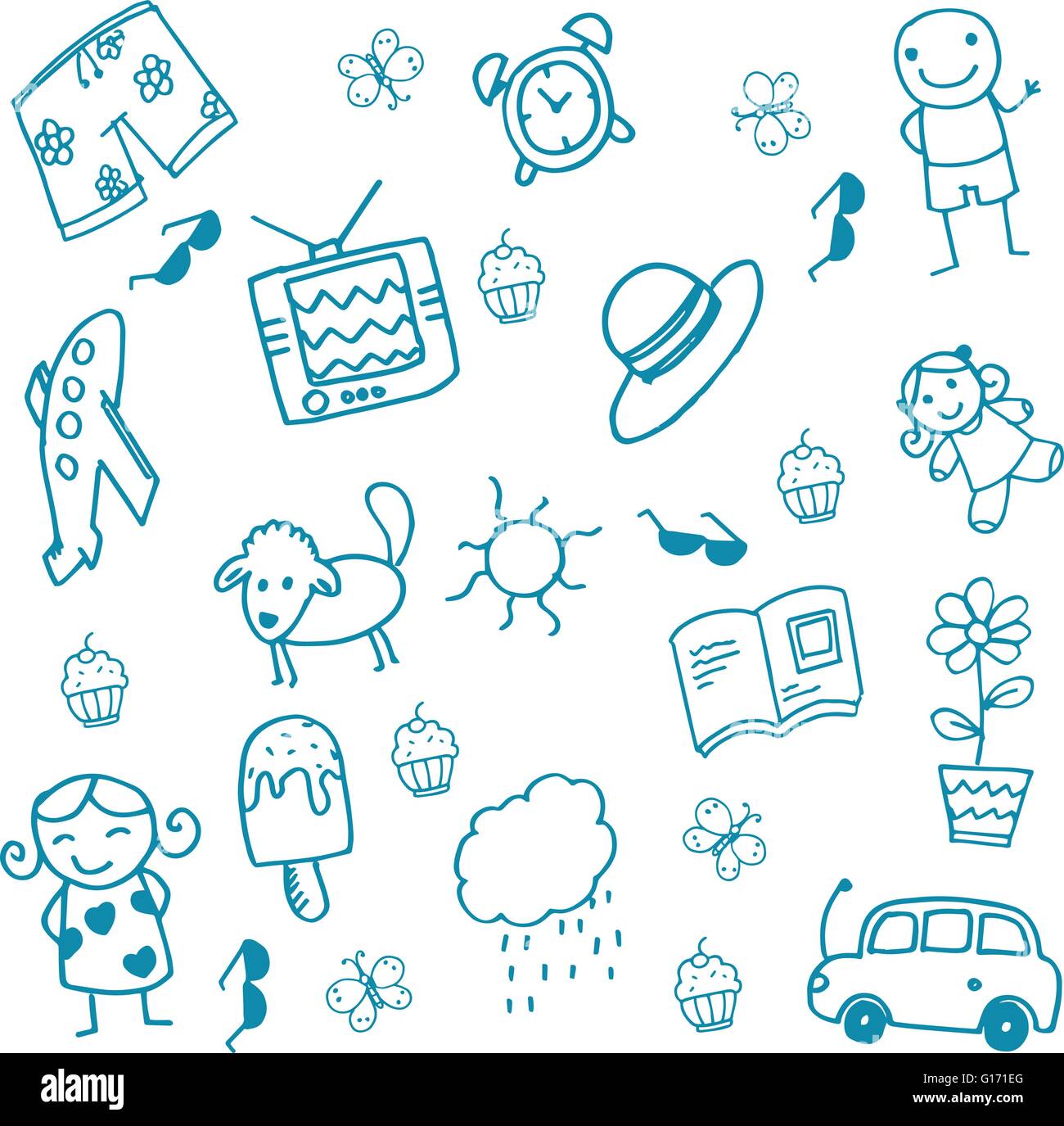 Toy set doodle art for kids Stock Vector Image & Art Alamy